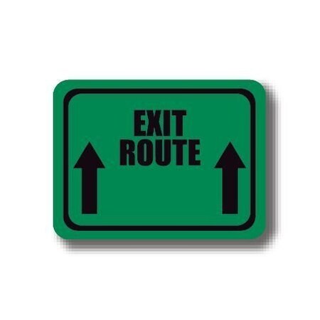 Ergomat 12in x 12in RECTANGLE SIGNS - Exit Route DSV-SIGN 144 #7040 -UEN